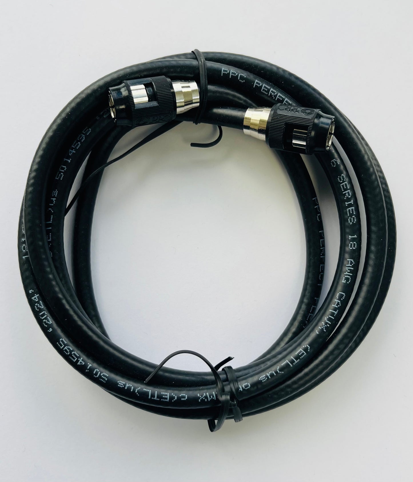 RG6 Coaxial Cable 3ft. Black, F-Type Connectors, Double Shielded Coax, Input Output, Ideal for TV Antenna, Satellite, DVR VCR, Cable Box, Home Theater