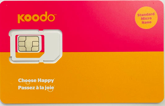 Multi SIM Card for Standard, Micro & Nano devices Subscribe Plans for Koodo (Postpaid) Mobile