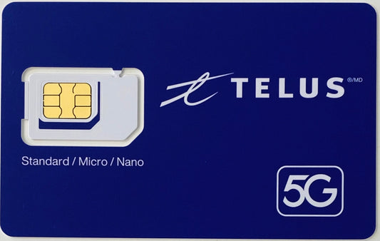 Multi SIM Card for Standard, Micro & Nano devices (Prepaid / Postpaid) Subscribe Plans for Telus Mobility 5G