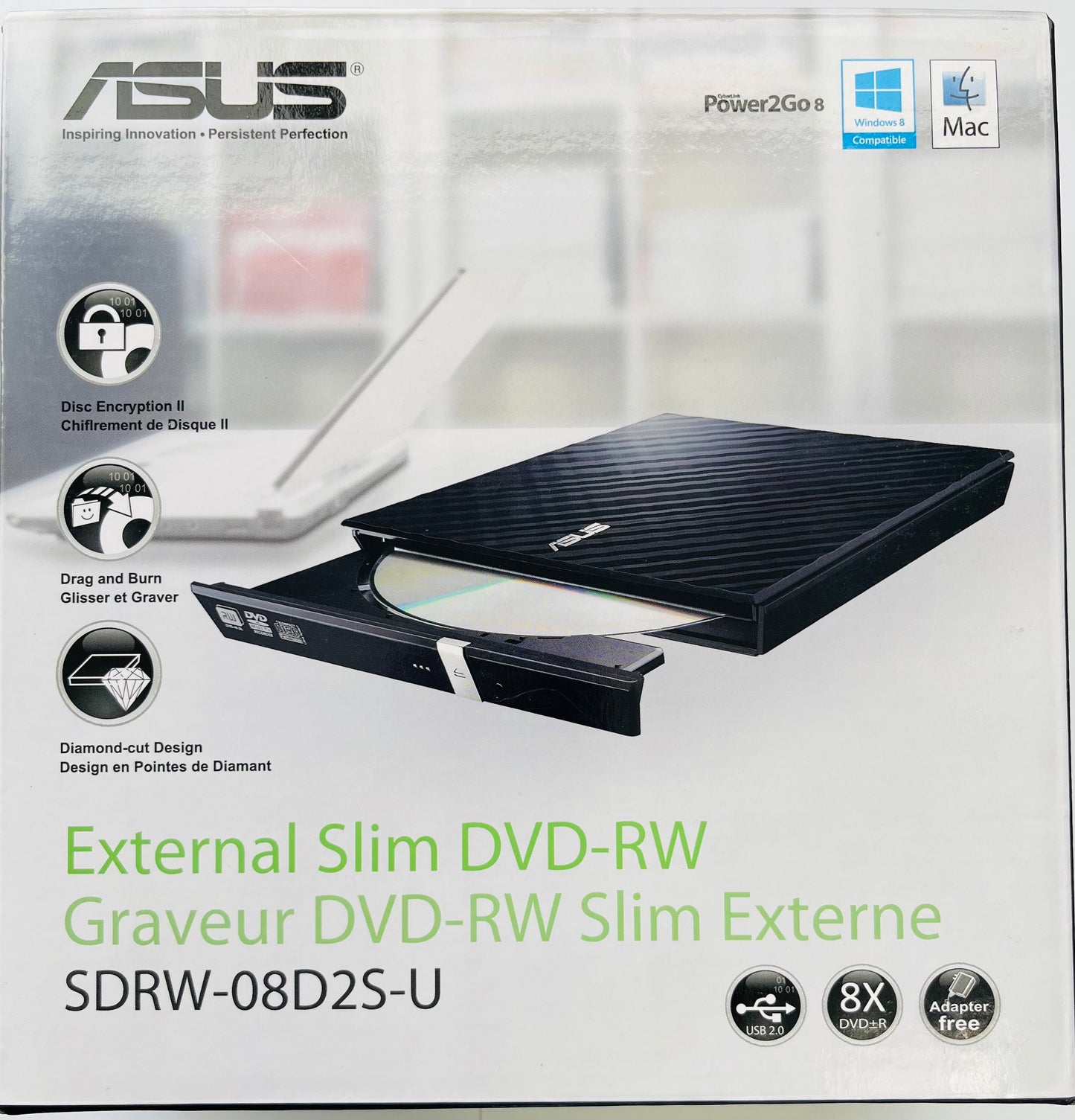 ASUS - External Slim DVD-RW SDRW-08D2S-U