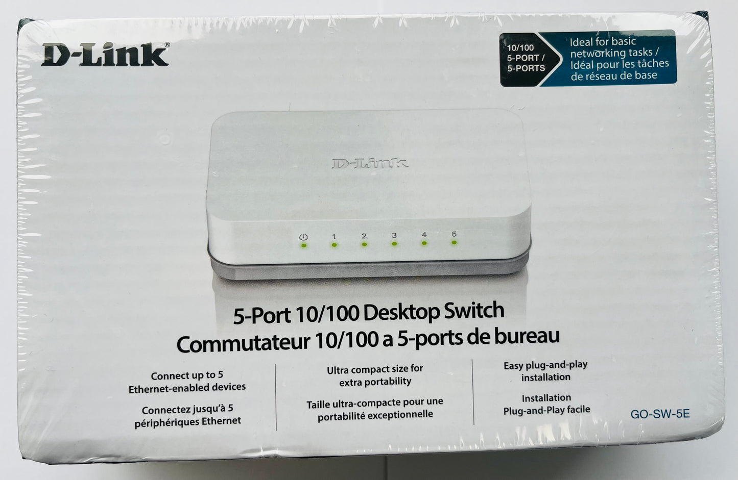 D-Link 5-Port 10/100 Desktop Switch - Connect up to 5 Ethernet Enabled Devices