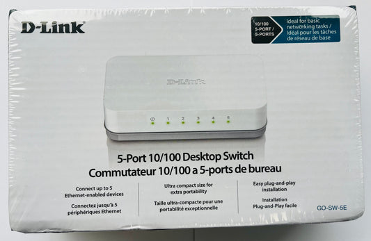 D-Link 5-Port 10/100 Desktop Switch - Connect up to 5 Ethernet Enabled Devices