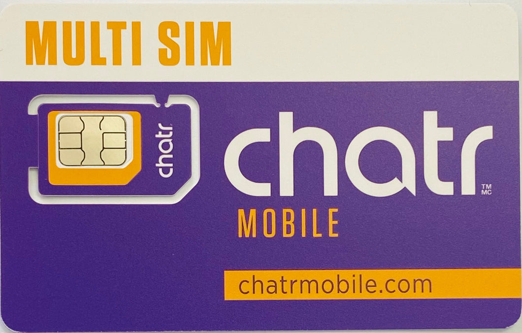 Multi SIM Card for Standard, Micro & Nano devices (Prepaid) Subscribe Plans for Chatr Wireless Mobile